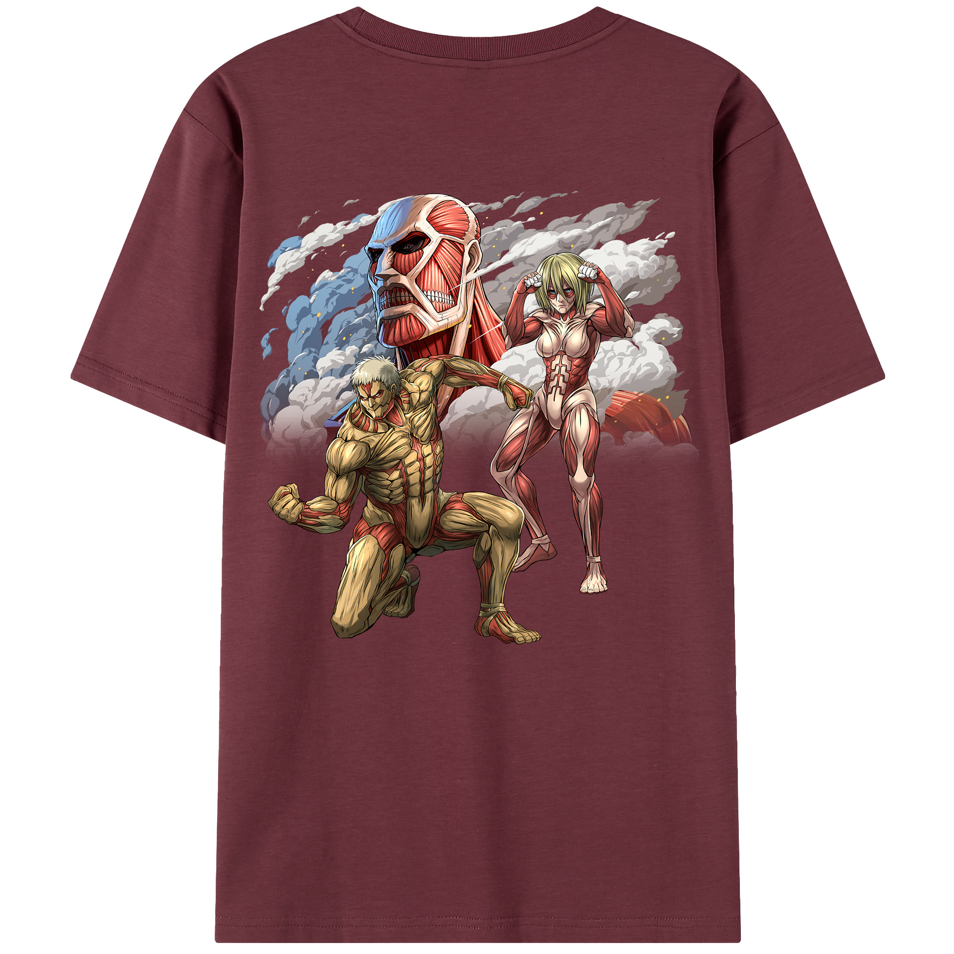 （画像用） 進撃の巨人 Attack on Titan 綿100％半袖Tシャツ（背面プリント）